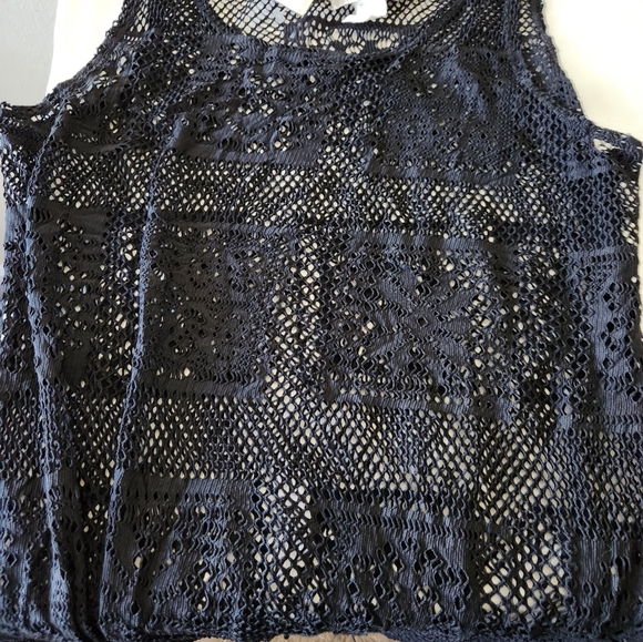 J. Valdi Black Mesh Cover Up Dress Size Large With Tags - Picture 13 of 14